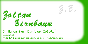 zoltan birnbaum business card